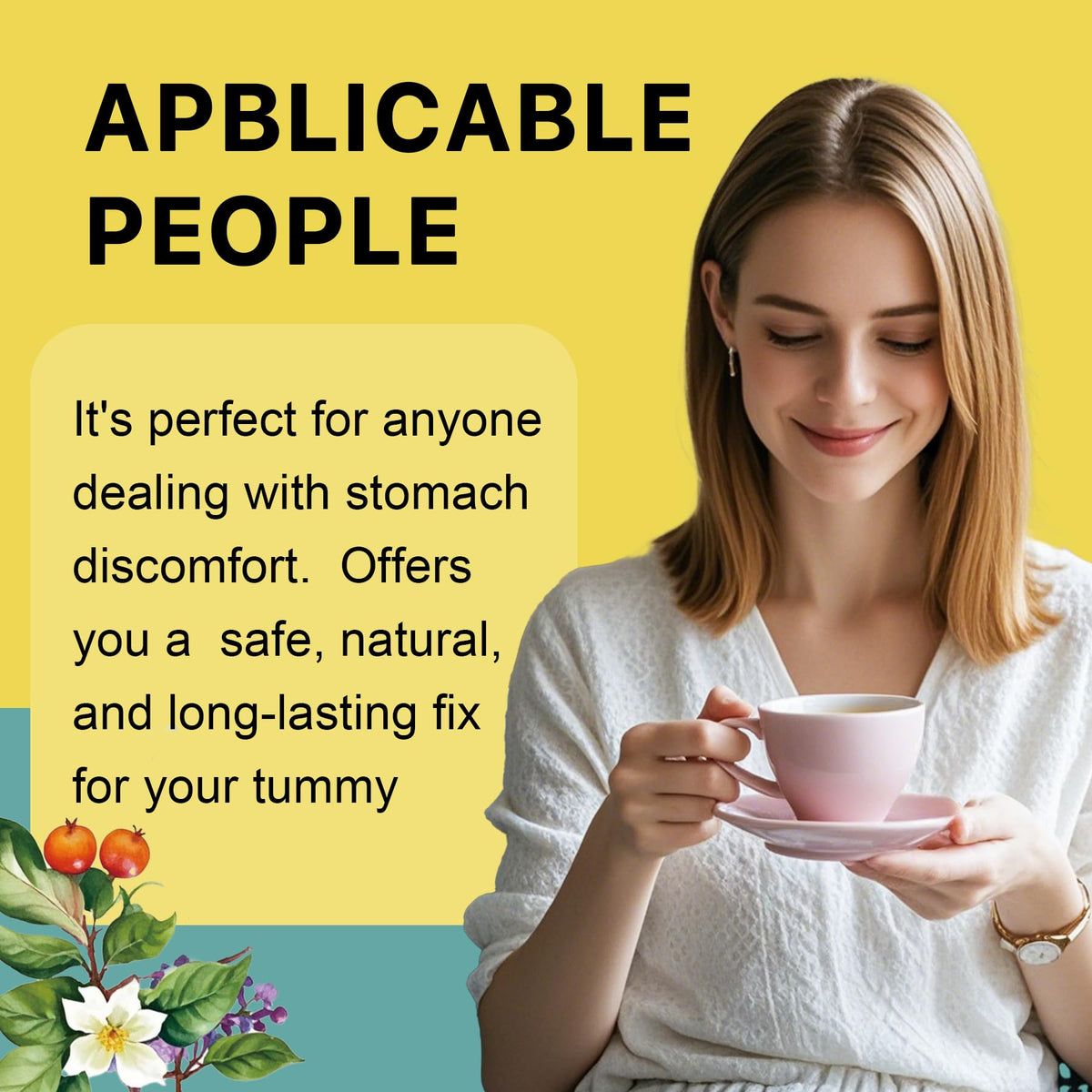 Auranic Ulcer Healing Tea bags closeup highlighting the herbal blend for daily digestion.
