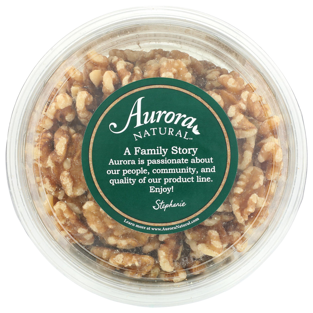Aurora Walnut Halves in a glass jar image for pantry storage ideas.