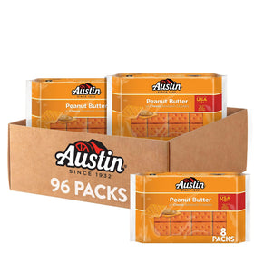 Austin Peanut Butter on Cheese Sandwich Crackers tray open for quick snack on the go