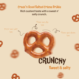 Display of Creme Brulee flavor bites from Austin Pretzel Co