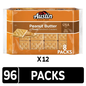 Austin Sandwich Crackers peanut butter filling close-up showing creamy texture.