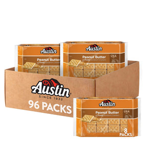 Austin Sandwich Crackers with toasty peanut butter packaging for on-the-go snacking.