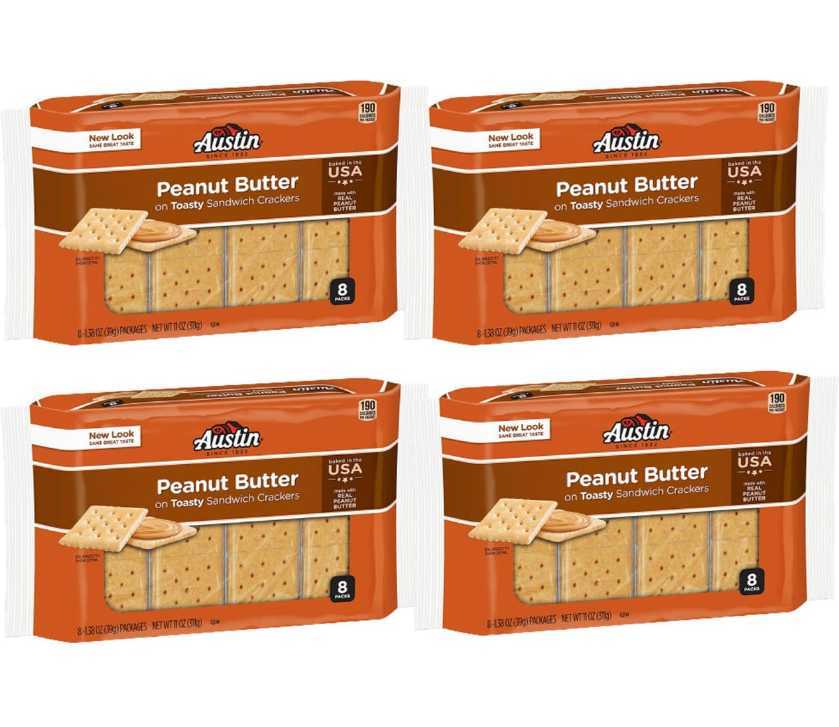 Austin Toasty Round Crackers with Peanut Butter—crisp bite for quick snacks.
