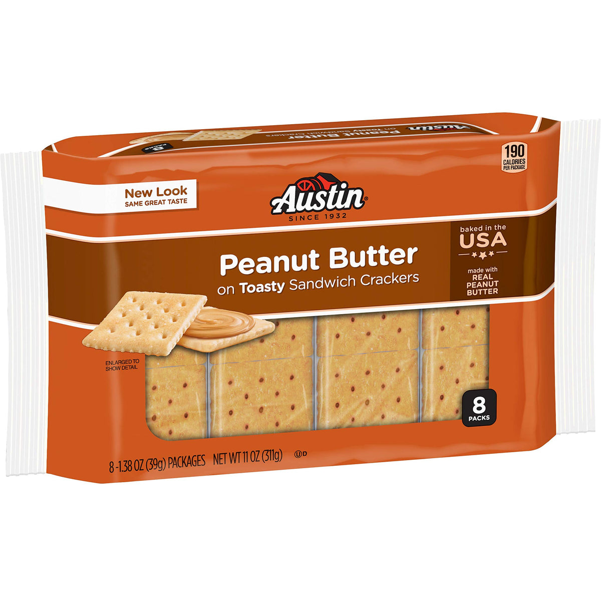 Austin Toasty Round Crackers with Peanut Butter—tray of four for easy sharing.