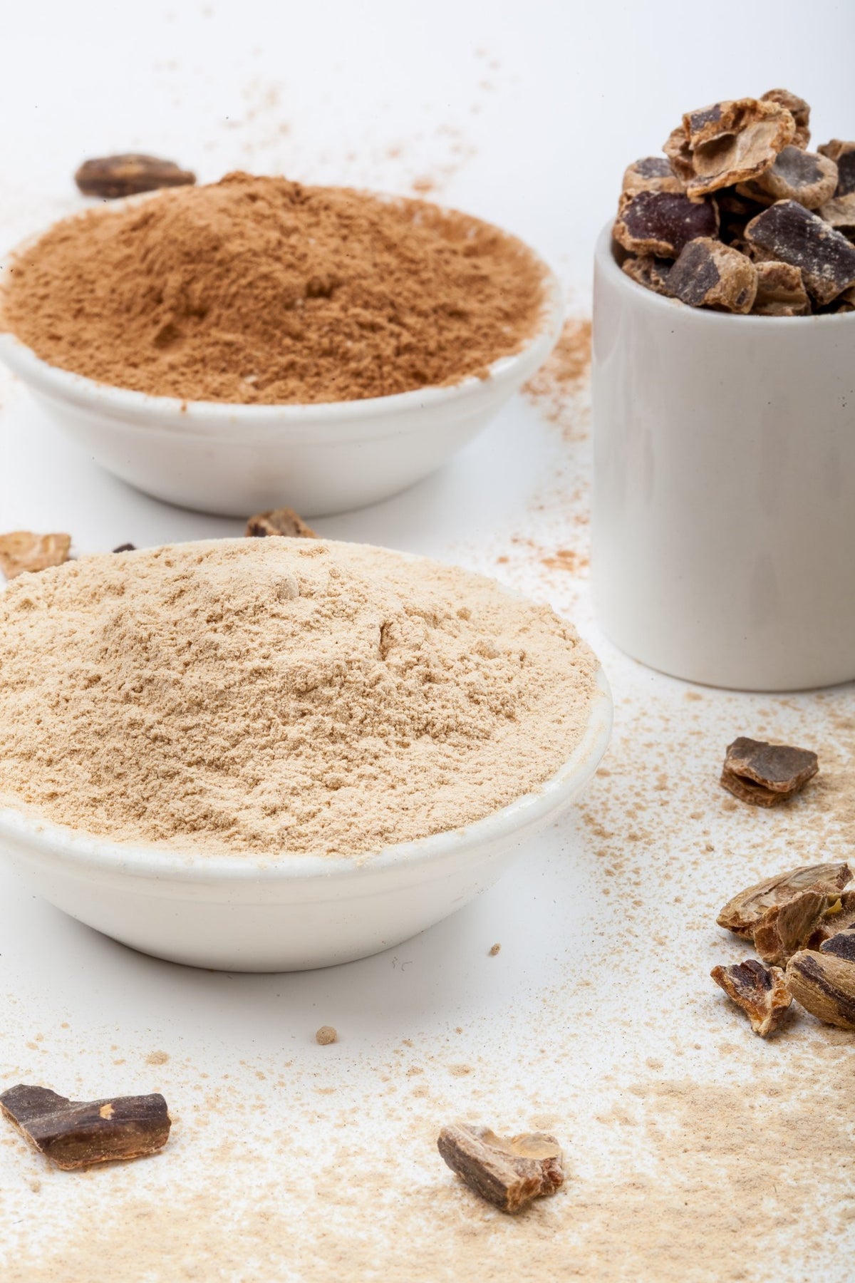 The Australian Carob Co. scoop dipping into powder for precise measurements.