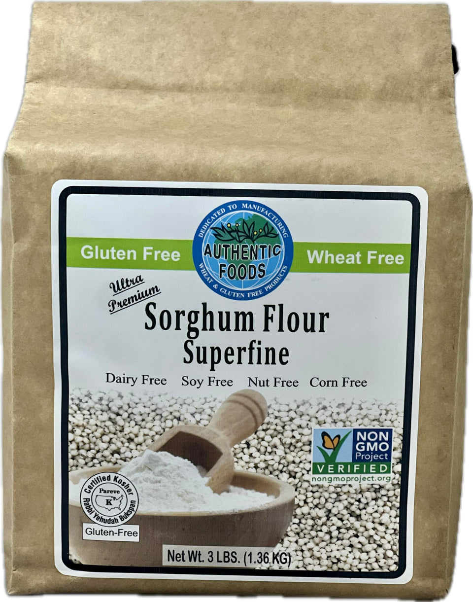 Authentic Foods Sorghum Flour Superfine bag, ideal for gluten-free baking and breads