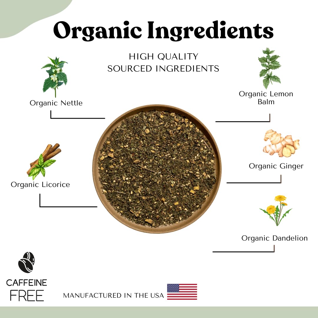 Autoimmuni-Tea nettle, licorice, and dandelion ingredients.
