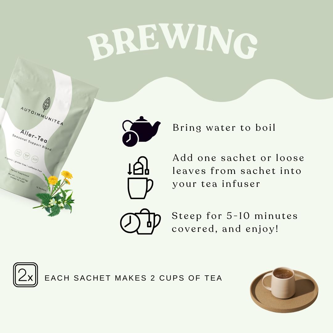 Autoimmuni-Tea USDA Organic certification label shown on packaging.