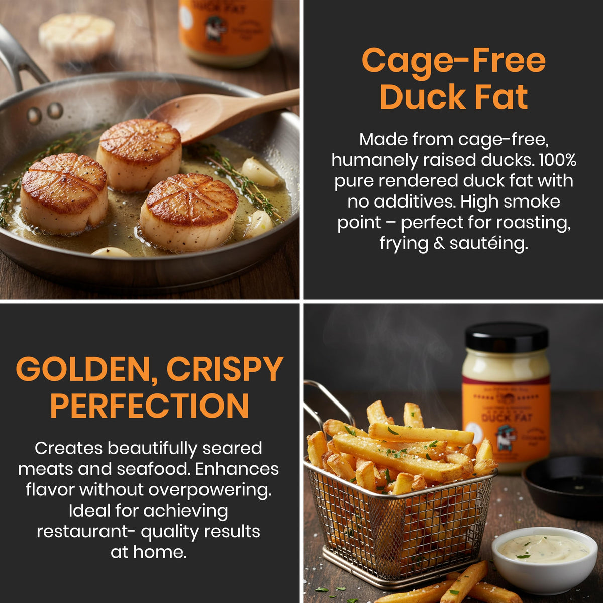 Aux Delices des Bois premium duck fat provides versatile cooking possibilities.
