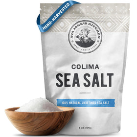 AVA JANE'S KITCHEN Colima coarse sea salt bag with natural unrefined crystals.