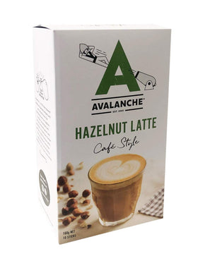 Avalanche cafe-style sweet coffee box with hazelnut latte sticks, ideal for a quick cozy morning