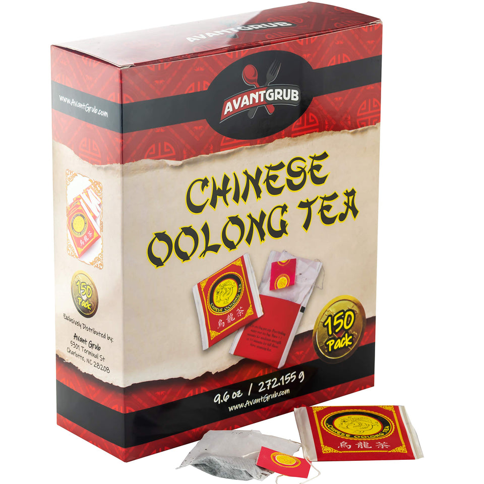 Avant Grub restaurant-grade oolong tea bag ready to brew with rich aroma.