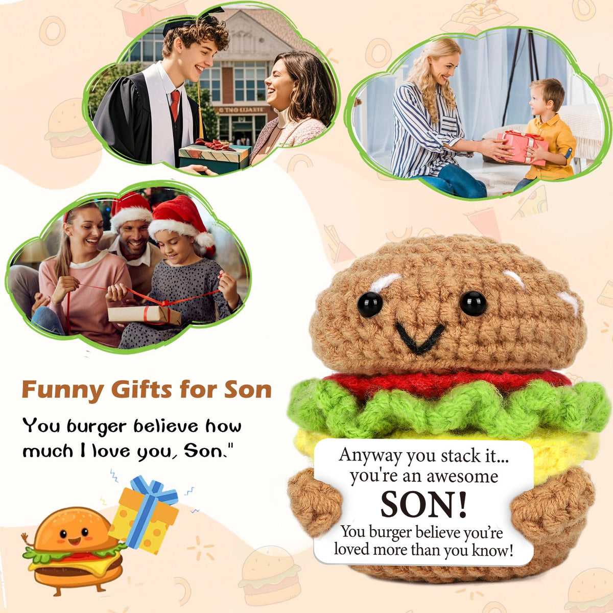 AVBODA graduation crochet burger keepsake to celebrate achievement