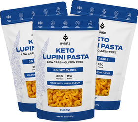 Aviate Keto Pasta Elbows pack of three, keto-friendly.