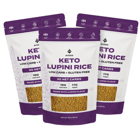 Aviate Keto Rice Orzo pack of 3 shown for keto-friendly lupini rice pasta