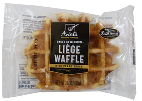 Avieta Belgian Pearl Sugar Waffles 12-pack; convenient individually wrapped servings.