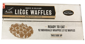 Close-up of Avieta waffles showing pearl sugar crunch and texture.