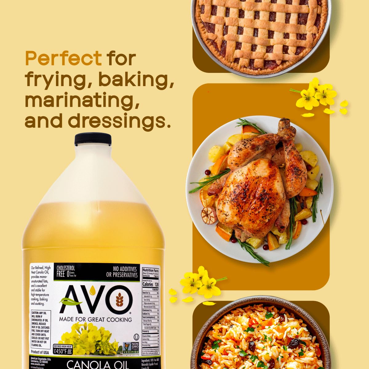 AVO canola oil with USDA Organic badge on label.