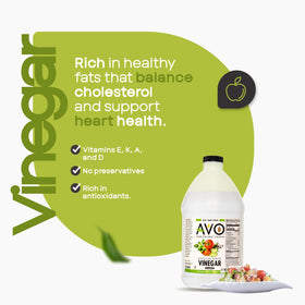 AVO distilled white vinegar used for cleaning with natural, non-toxic formulation.