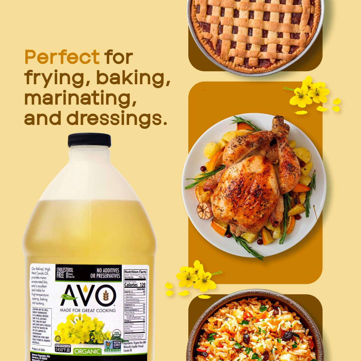 AVO Organic Canola Oil bulk packaging—preservative-free.