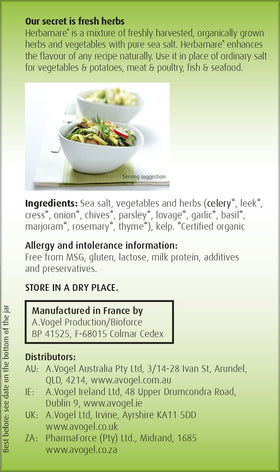 A.Vogel Herbamare Original close-up of the herb blend for versatile seasoning.