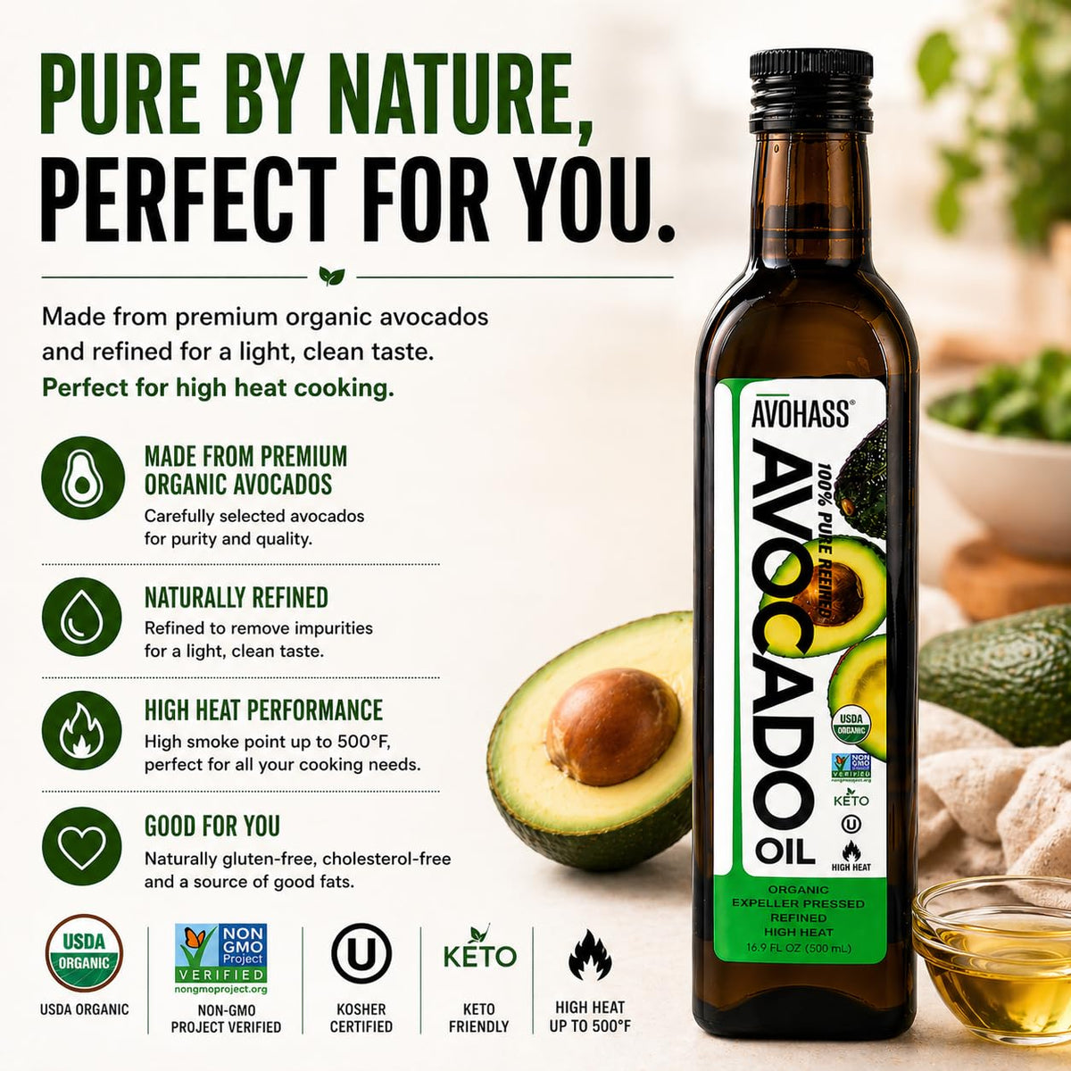 Avohass Avocado Oil frying scene for quick weeknight meals