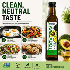 Avohass label shows Non-GMO and Kosher certification.