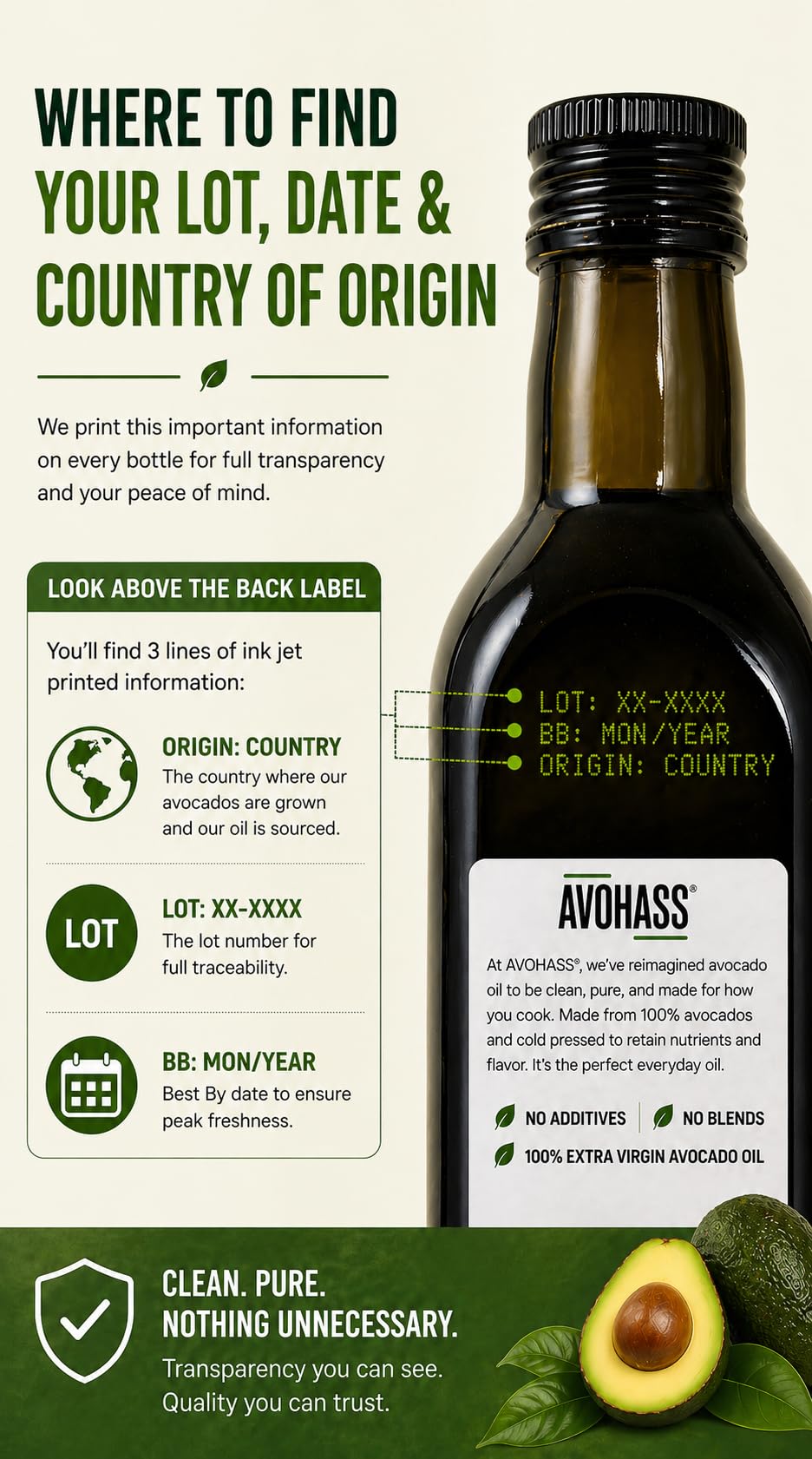 Avohass bottle pouring offers a smooth texture for marinades.
