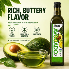 Avohass Kenya avocado oil label detail highlighting cold pressed quality