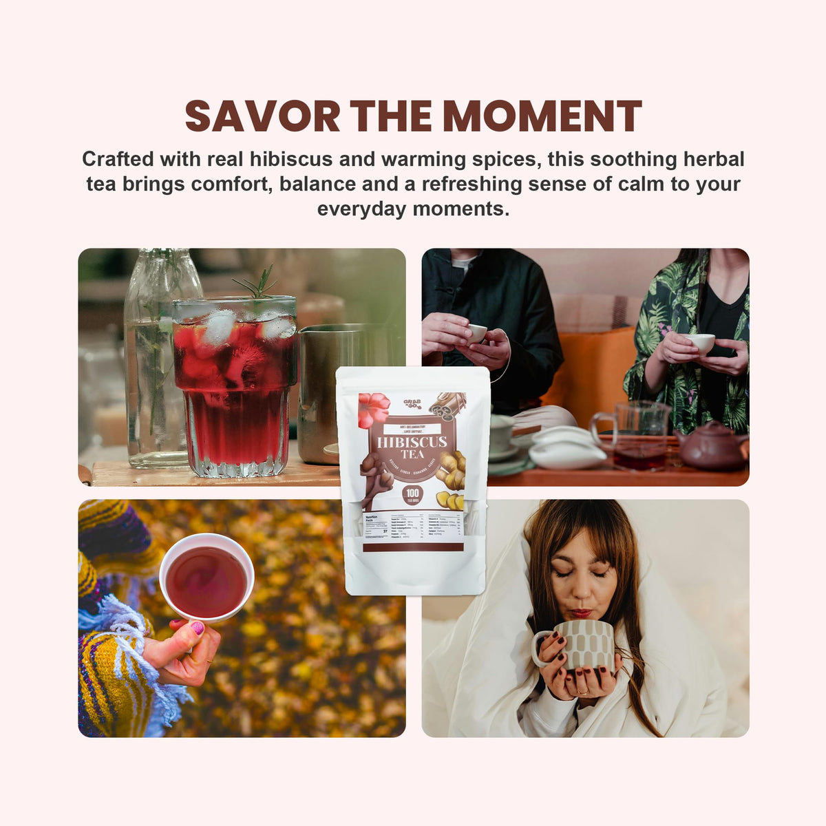 AVTI FARMS sugar-free caffeine-free hibiscus tea ready anytime.