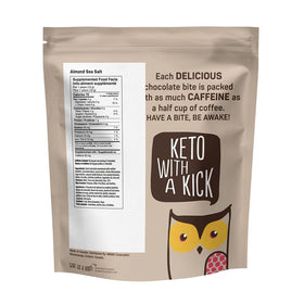 AWAKE caffeinated chocolate bites detailed look highlighting premium ingredients.