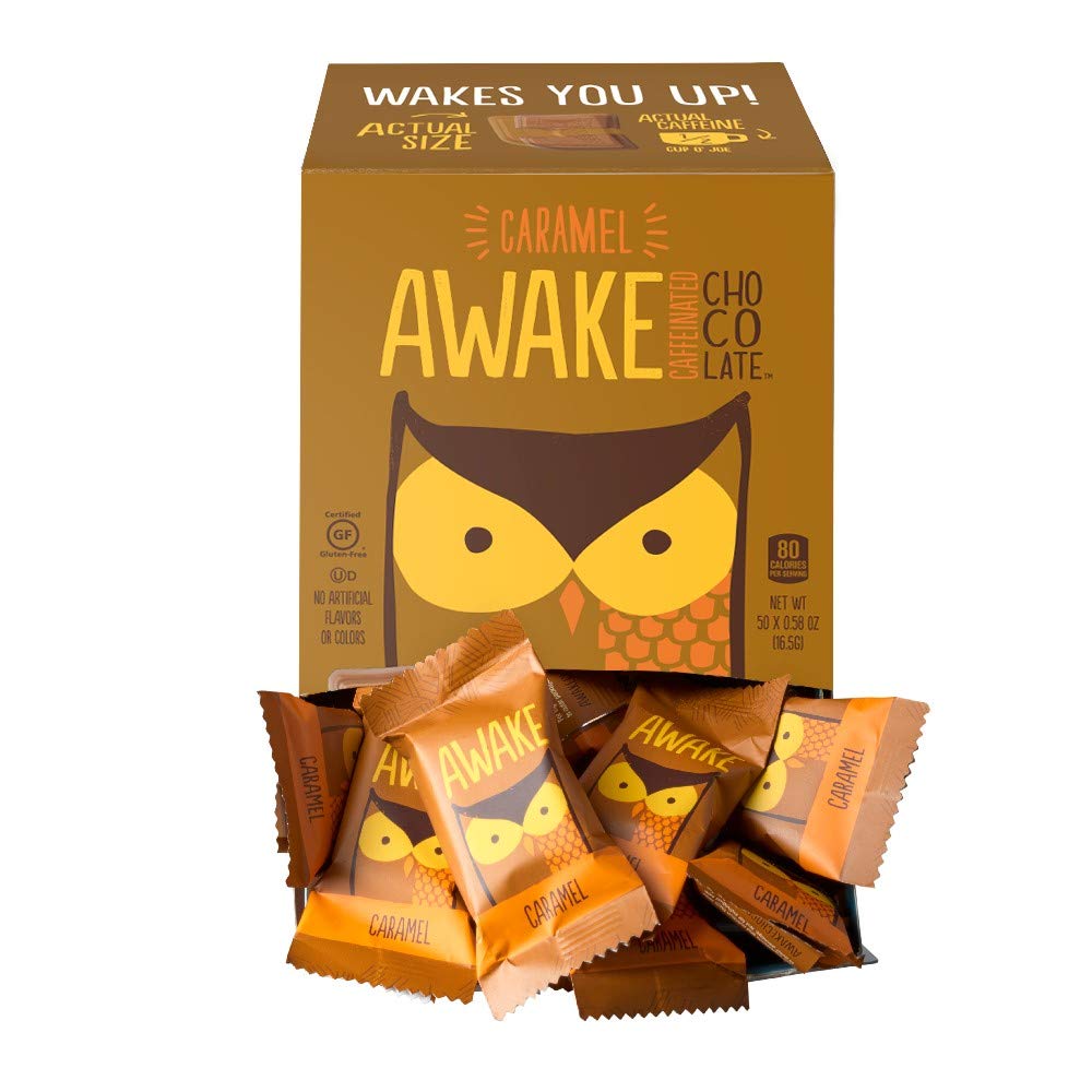 AWAKE Caffeinated Chocolate Bites milk chocolate for portable study focus