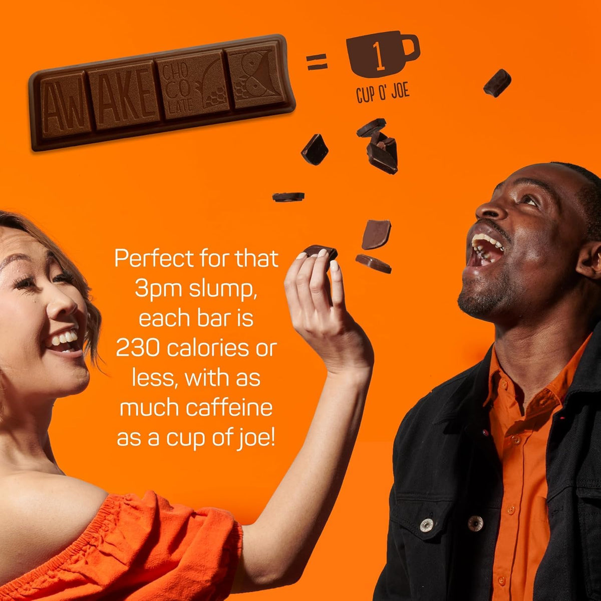 Awake caffeinated chocolate milk bar on the go usage for commutes and study