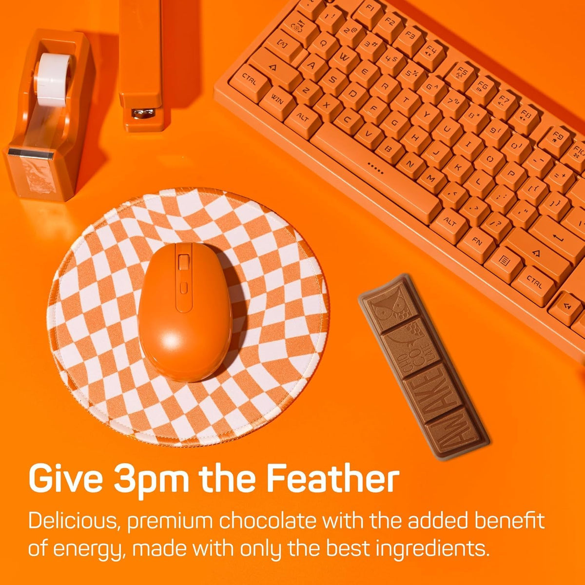 Awake caffeinated chocolate bar held for quick energy