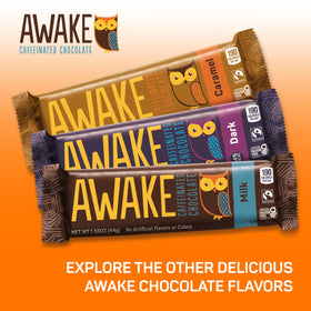 Awake chocolate on-the-go snack during travel