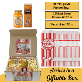 AYD Goods coconut oil melts on the stove as popcorn pops