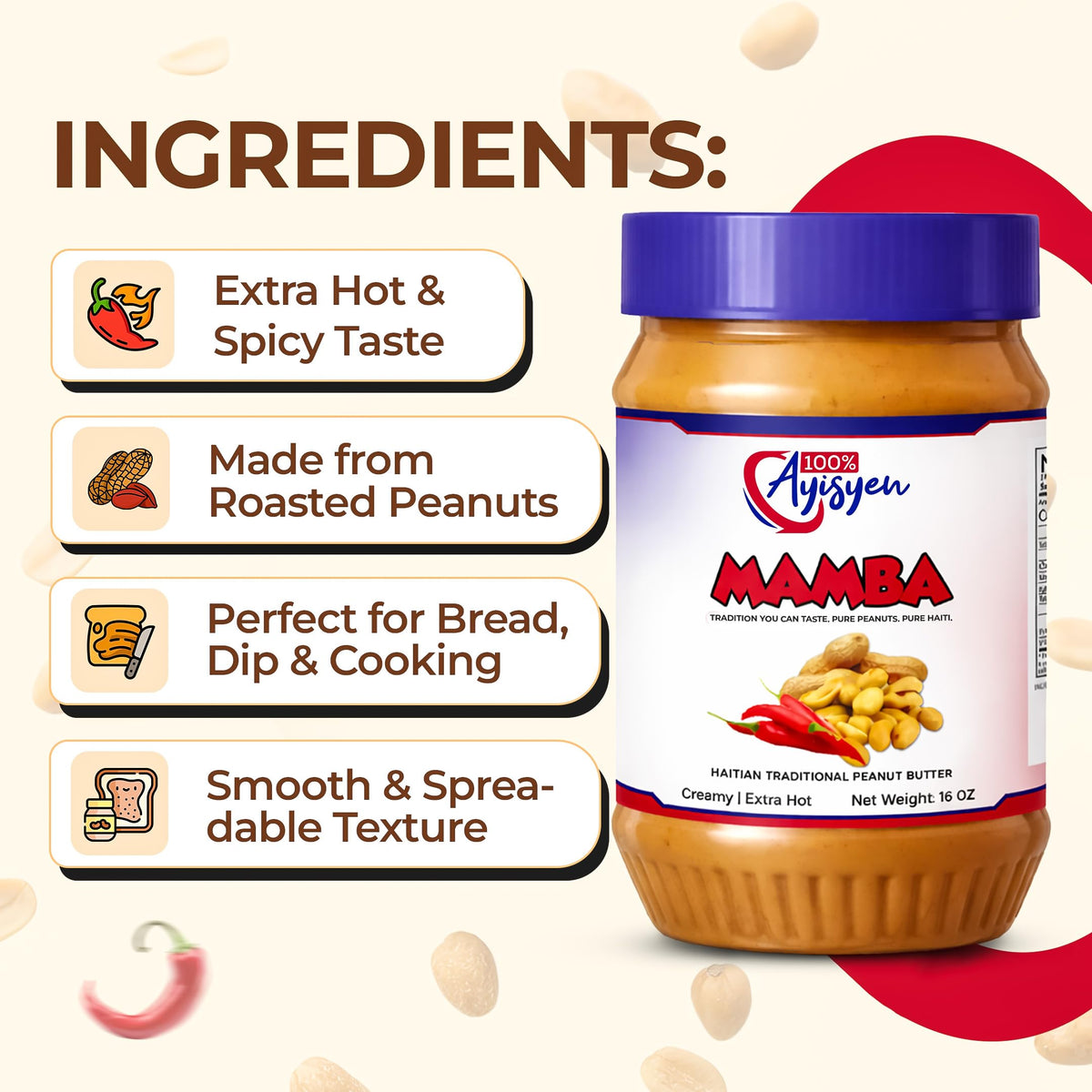 Close-up of creamy Mamba texture highlights spreadable, versatile use.