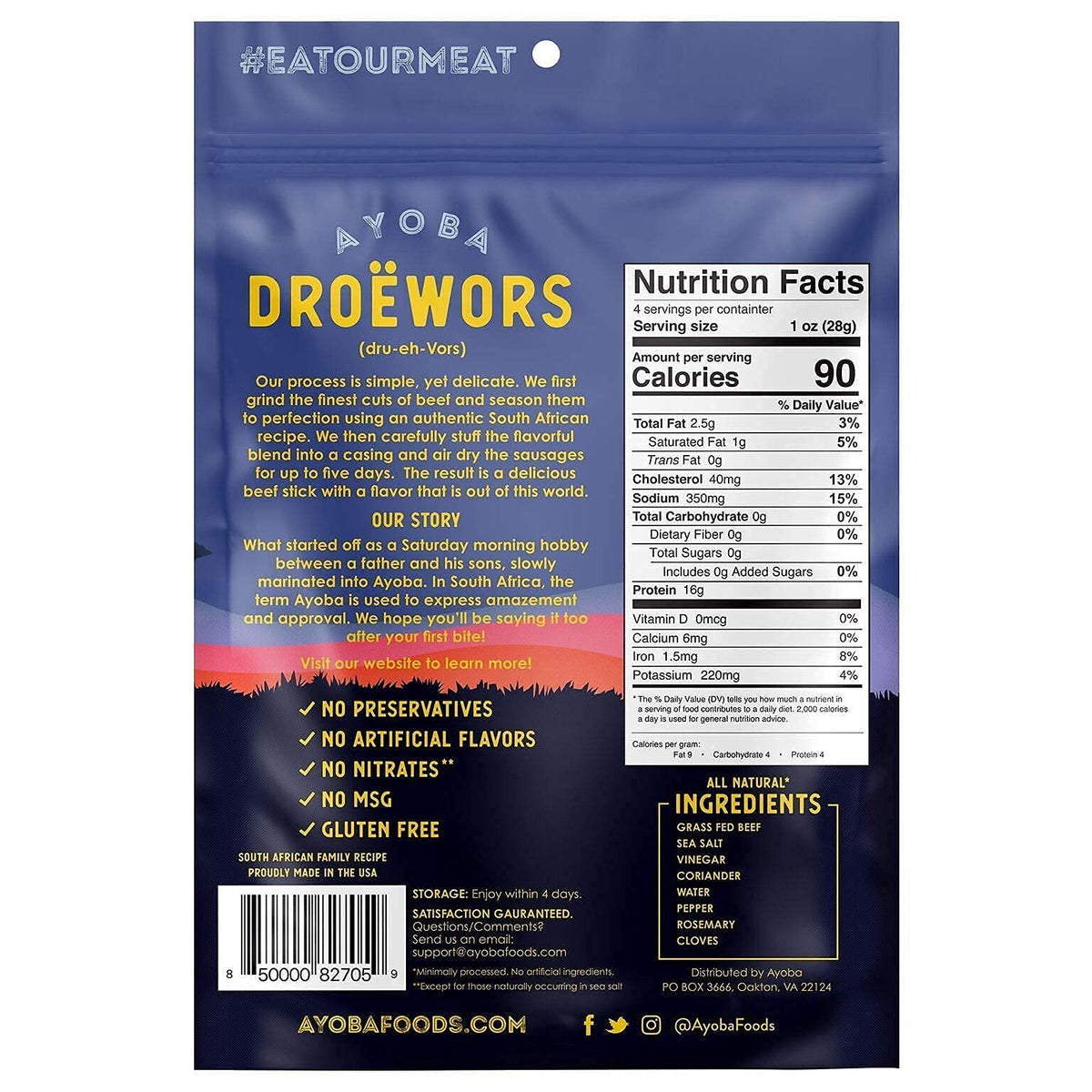 Ayoba air-dried droewors five days texture and flavor