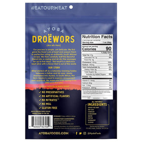 Ayoba air-dried droewors five days texture and flavor