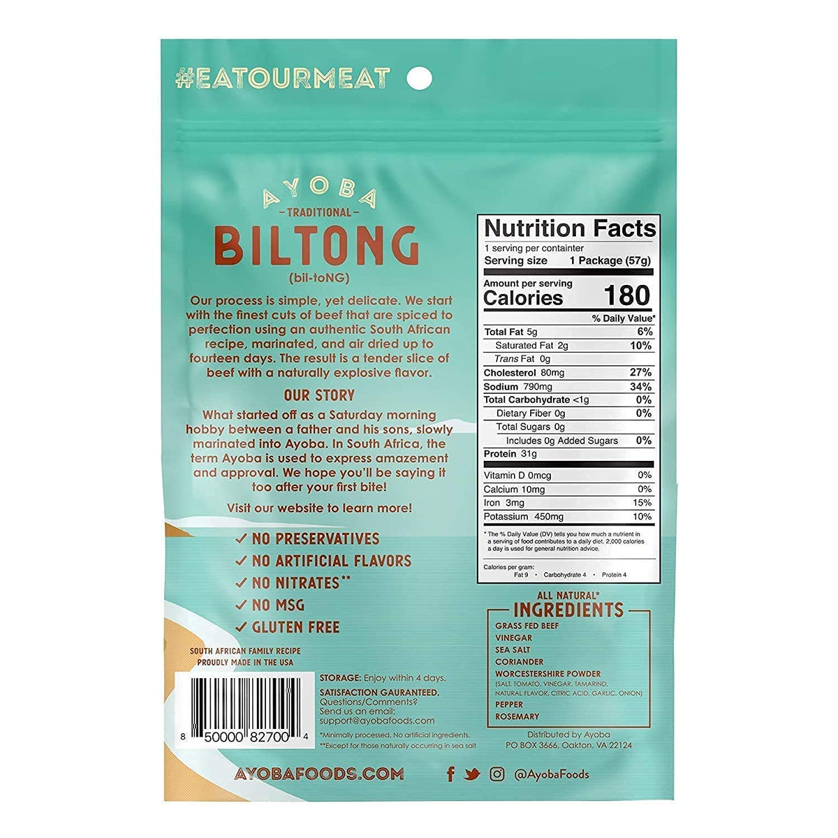 Ayoba keto-friendly gluten-free biltong for clean eating