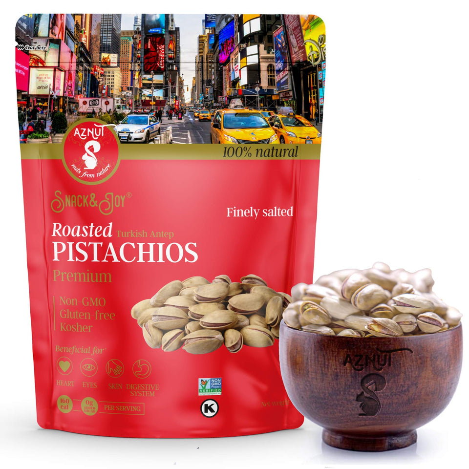 AZNUT Antep pistachios in shell show premium Turkish flavor and natural texture.