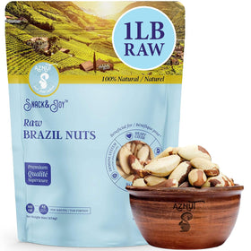AZNUT Brazil Nuts packaging front highlights premium quality and freshness for healthy snacking.