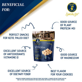 AZNUT hazelnuts dry-roasted in a clear bowl for baking