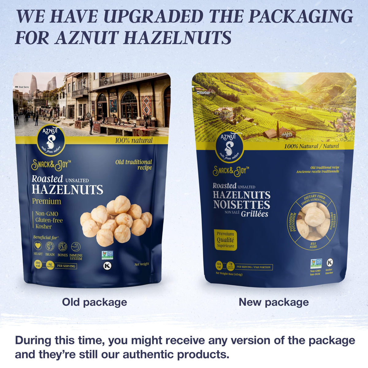 AZNUT hazelnuts in a handful for on-the-go snacking