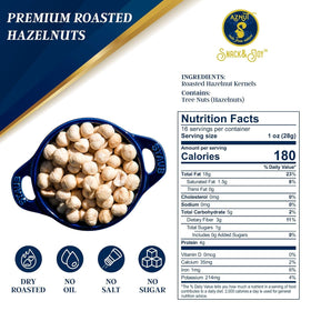 AZNUT hazelnuts in resealable bag stay fresh and convenient.