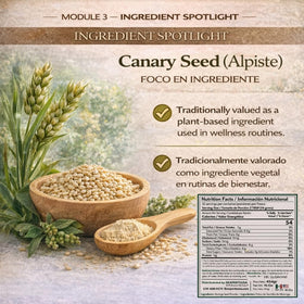 Ingredients panel on B-Experts Canary Seed Milk Powder looks clean and additive-free.