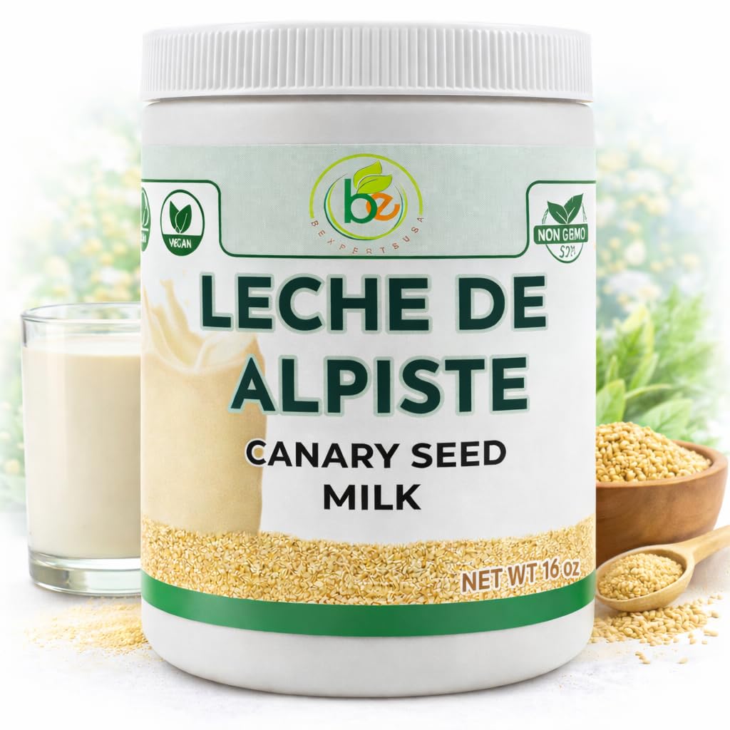 B-Experts Canary Seed Milk Powder jar presents a creamy dairy-free alternative.