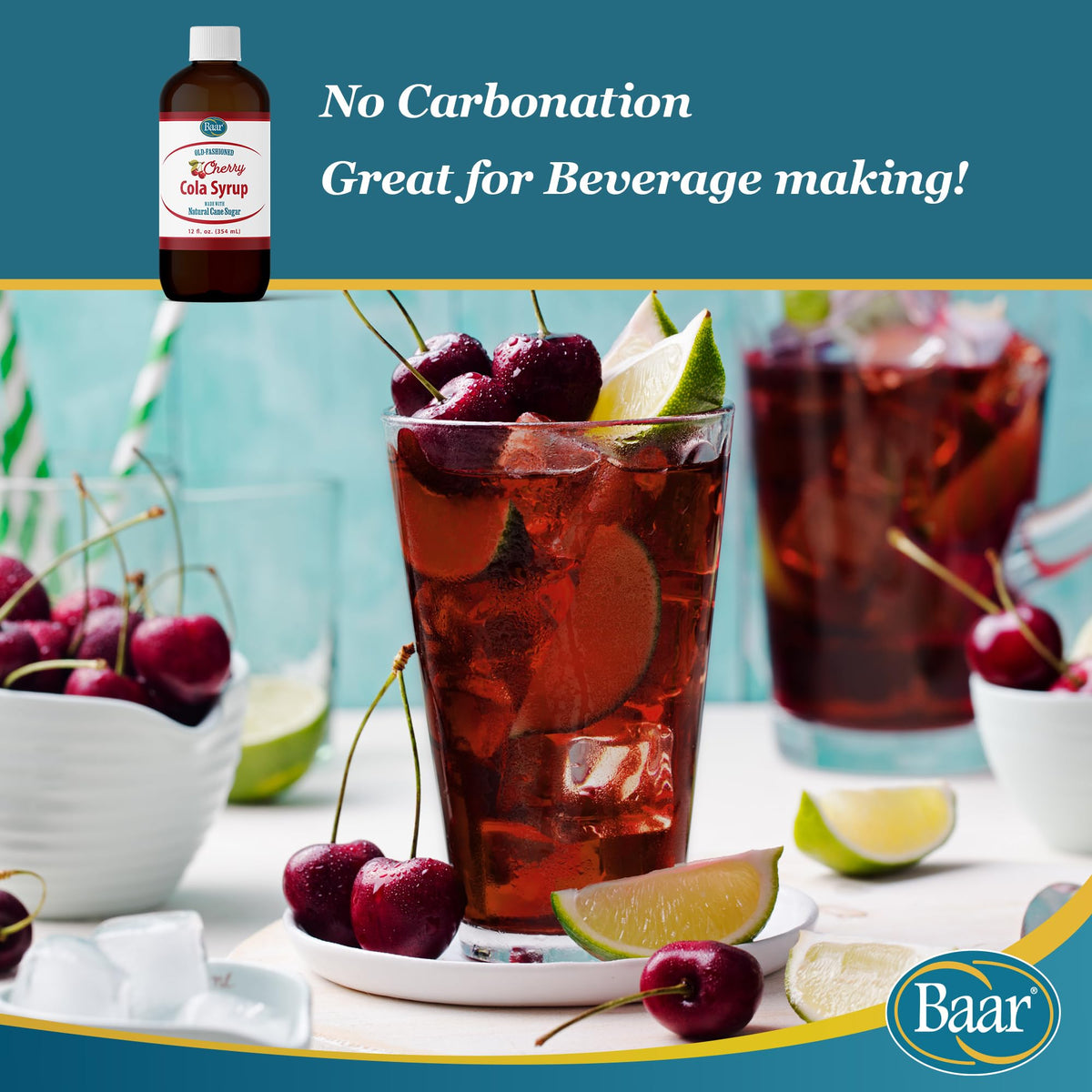 Baar Cherry Cola Syrup drizzle over a dessert topping