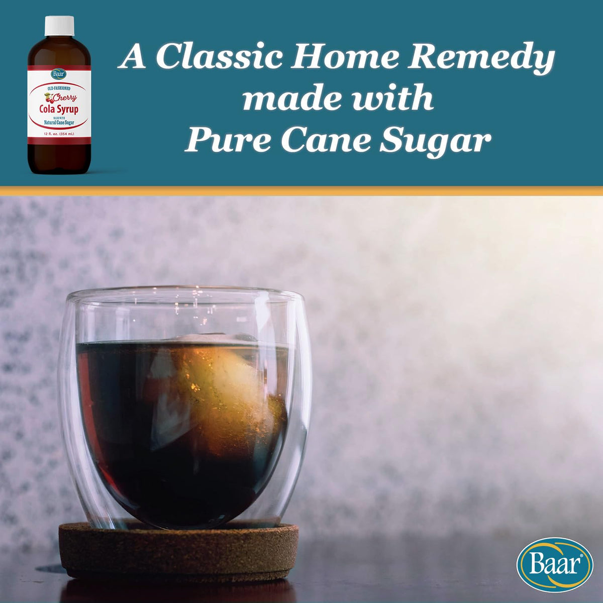 Baar Cherry Cola Syrup used in a stylish mocktail scene