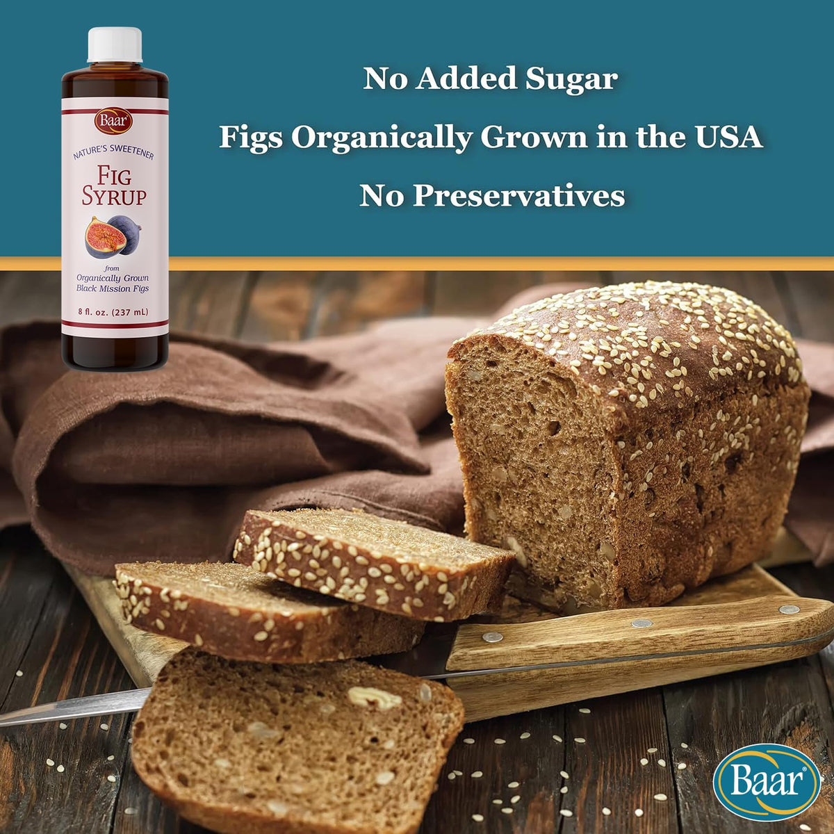 Baar Fig Syrup in baking context for natural sweetness.
